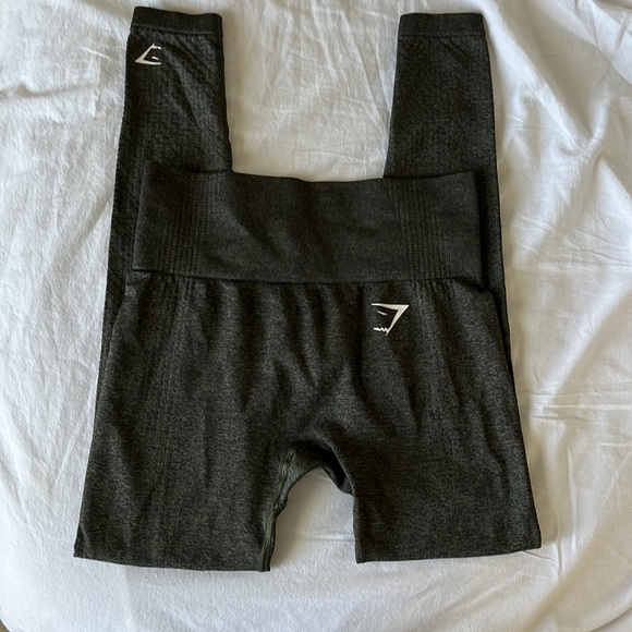 Gymshark Vital Seemless Leggings 2.0 in Green Marl - Picture 2 of 2